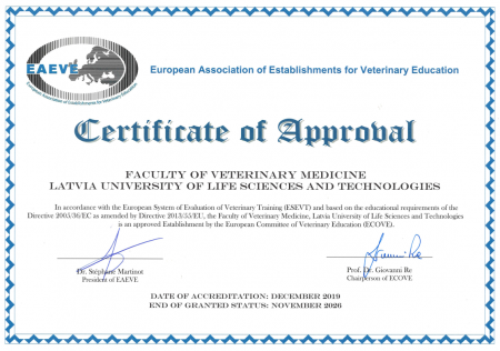 Veterinary medicine education provided by LLU is internationally recognized by EAEVE