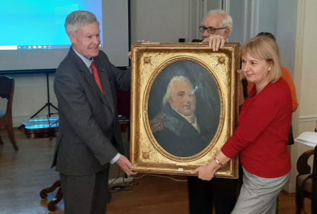 Francijas karaļa portreta dāvināšana Jelgavas pilij