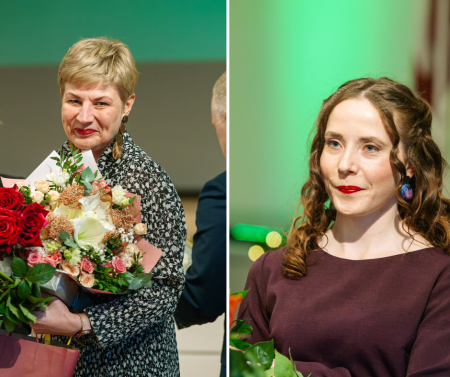 Sveiktas "Altum" un Jelgavas valstspilsētas domes balvu laureātes – Inese Skapste un Samanta Cielava